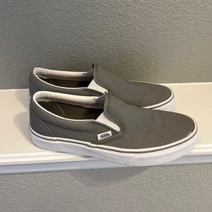 VANS Classic Slip-On Shoes in “Drizzle/True White” Women 8/Men 6.5, Like New